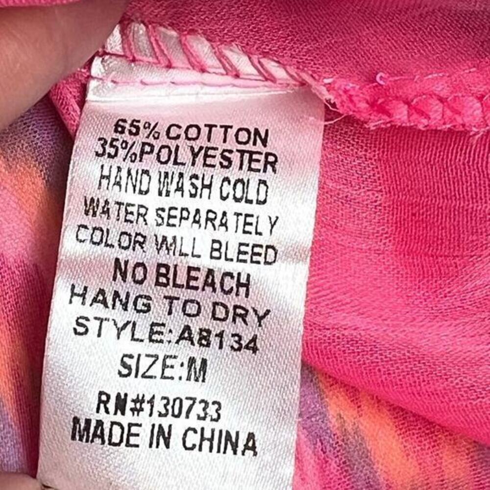 Umgee One Sleeve / Sleeveless Zig Zag Print‎ Dress Size Medium - Picture 9 of 9